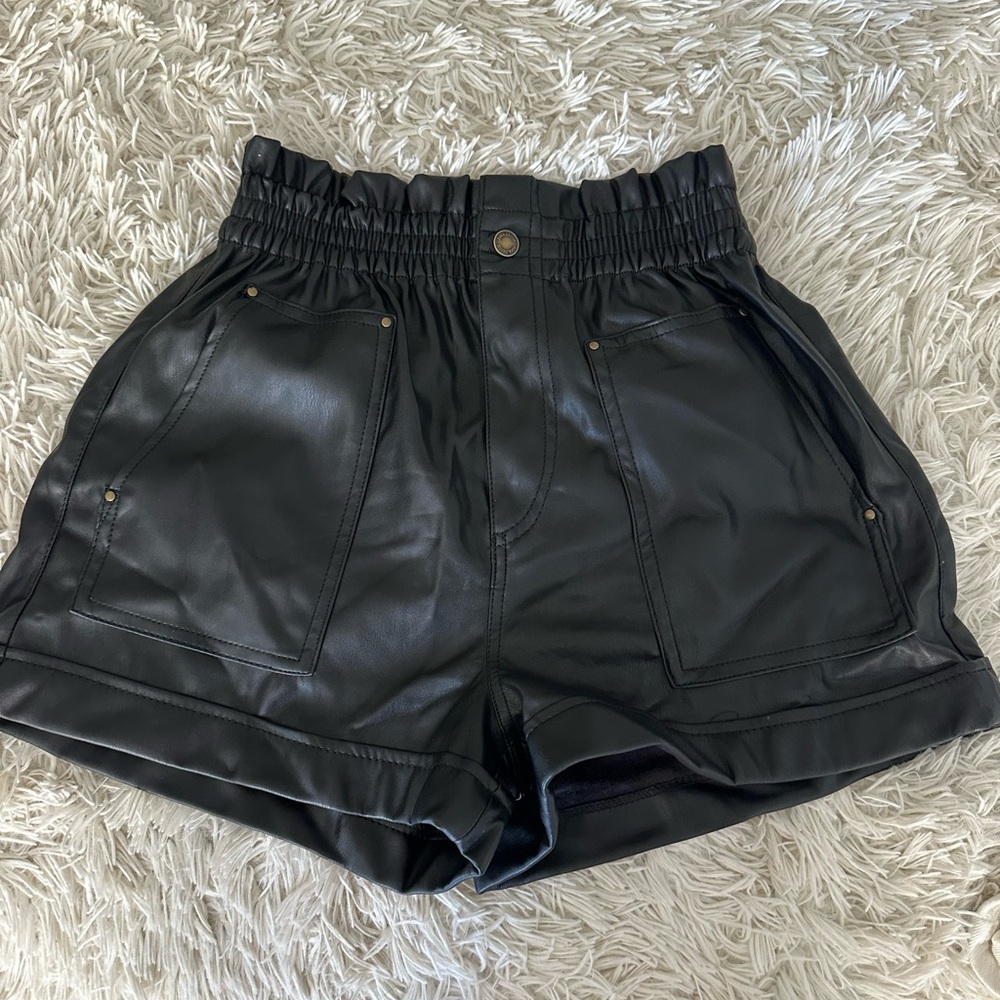 Zara Leather Shorts